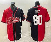 Men's San Francisco 49ers #80 Jerry Rice Red Black Two Tone Cool Base Stitched Baseball Jersey,baseball caps,new era cap wholesale,wholesale hats